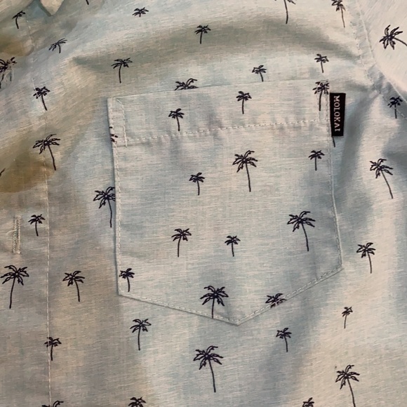 MOLOKAI Palm Tree Shirt Button Down Youth Size 14 - Picture 3 of 3